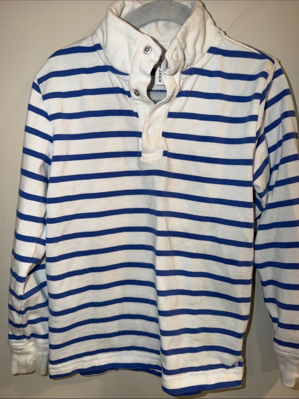 Janie and Jack White and Blue Striped Pullover Sweater